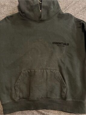 Essentials Black Pullover Hoodie with Subtle Label